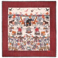 AFRICA WOOL&SILK WHITE SQUARE