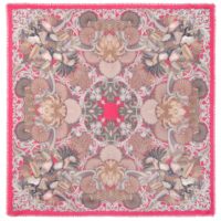 TOUCANS WOOL&SILK STRAWBERRY&NUDES SQUARE