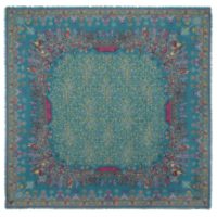 MARRIAGE WOOL&SILK TURQUOISE BLUE SQUARE