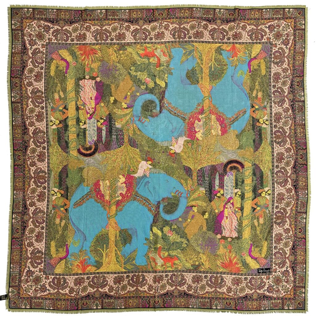 Phileas wool&silk Turquoise Loden Green Wolff et Descourtis