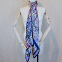 CLOSERIE BLUE&MAUVE SILK SATIN WRAP