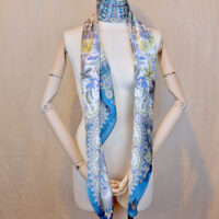 FEUX D'ART BLUE&SILVER SILK SATIN WRAP