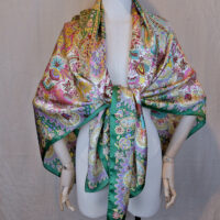 FEUX D'ART JADE&CREAM SILK SATIN WRAP