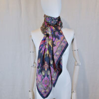 MARIAGE BLACK&MULTI SILK JACQUARD WRAP