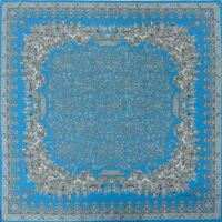 MARIAGE BLUE&ICE COTTON SHAWL SQUARE