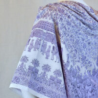 MARIAGE CREAM&LILAC COTTON SHAWL DETAIL