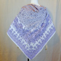 MARIAGE CREAM&LILAC COTTON SHAWL WRAP