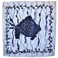 RASCASSE ABYSS BLUE JACQUARD VELVET SQUARE